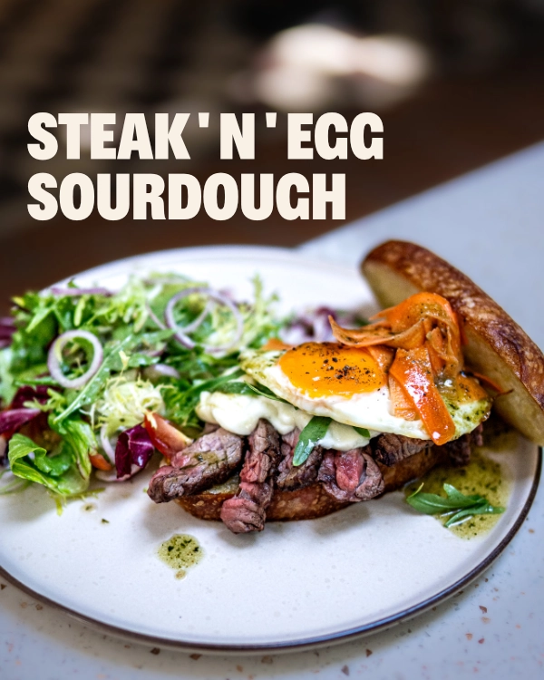 Steak and Egg on bread